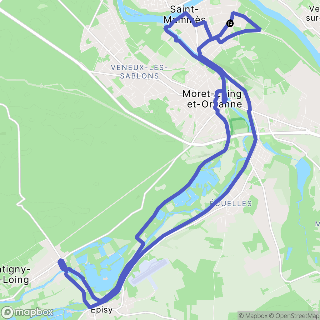 Saint-Mammès : carte du parcours de randonnée - France