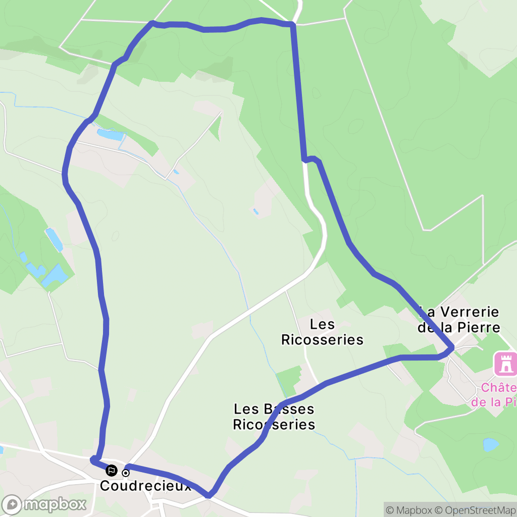 Coudrecieux : carte du parcours de randonnée - France