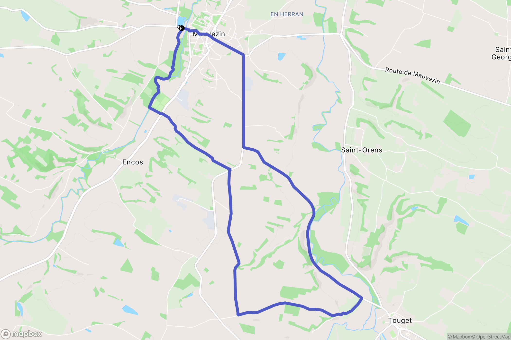 Mauvezin : carte du parcours de randonnée - France