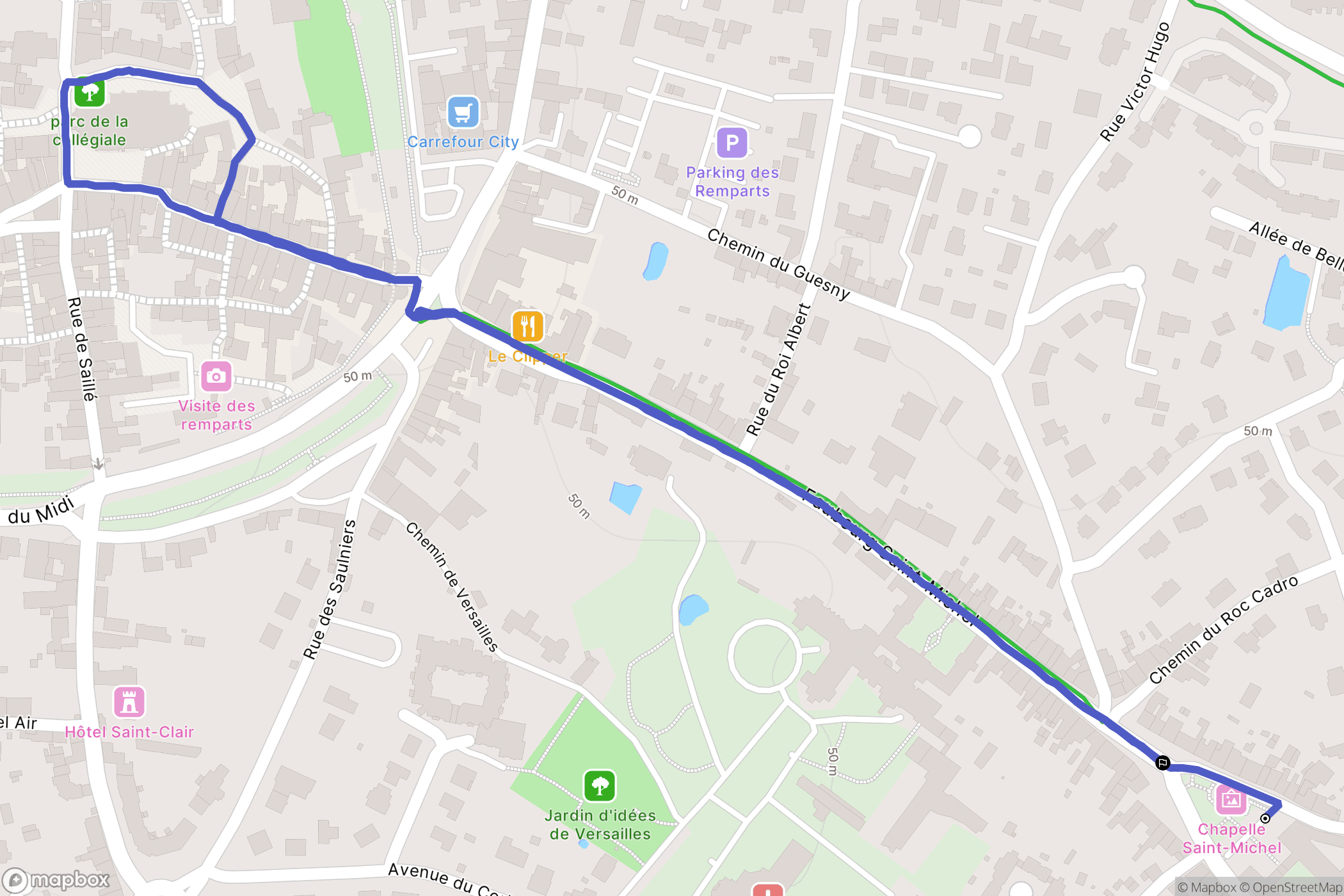Guérande : carte du parcours de randonnée - France