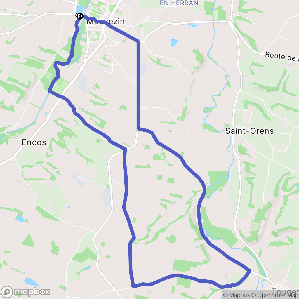 Mauvezin : carte du parcours de randonnée - France