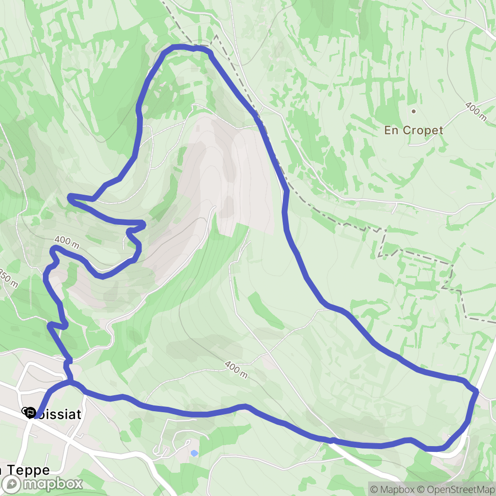 Courmangoux : carte du parcours de randonnée - France