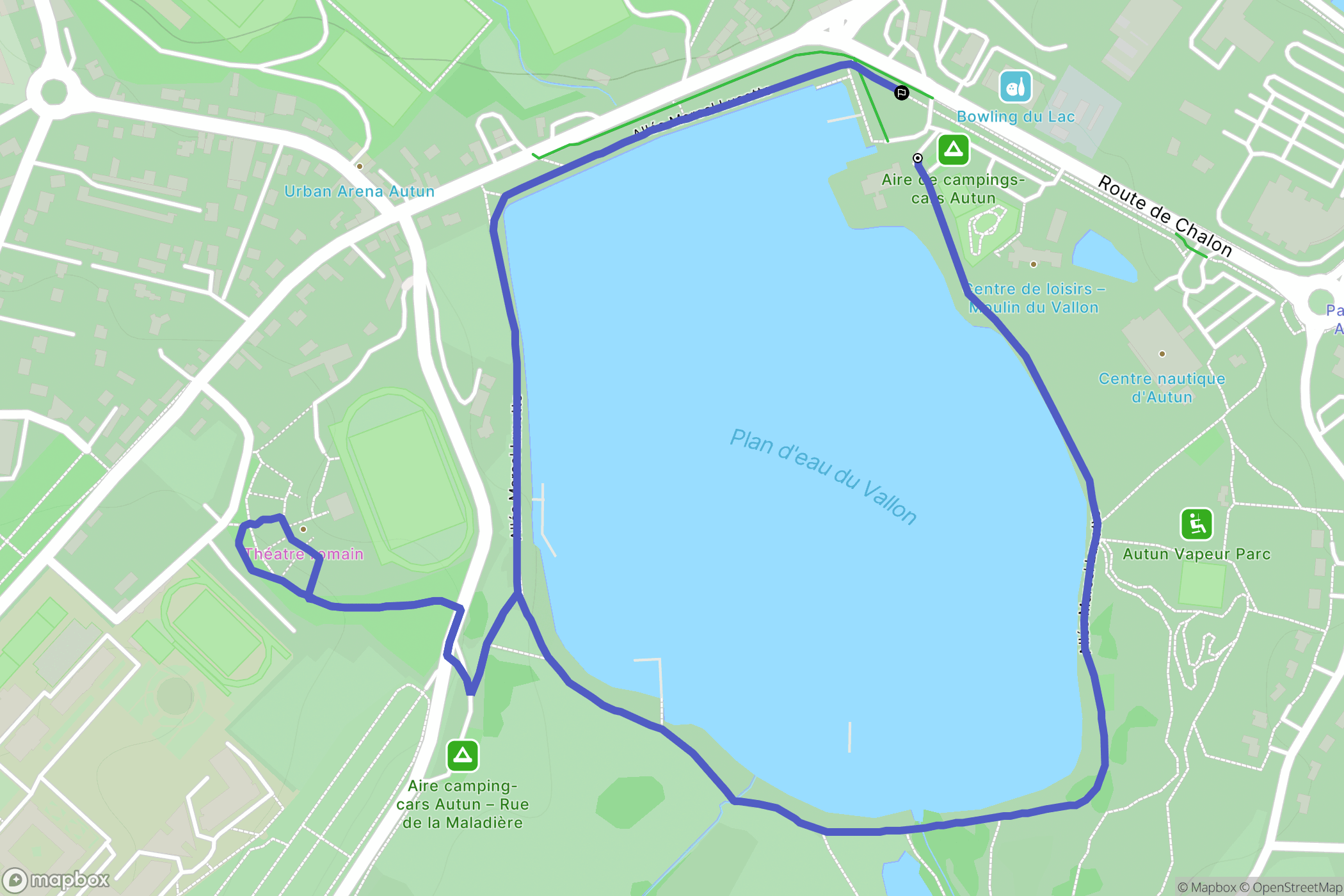 Autun : carte du parcours de randonnée - France