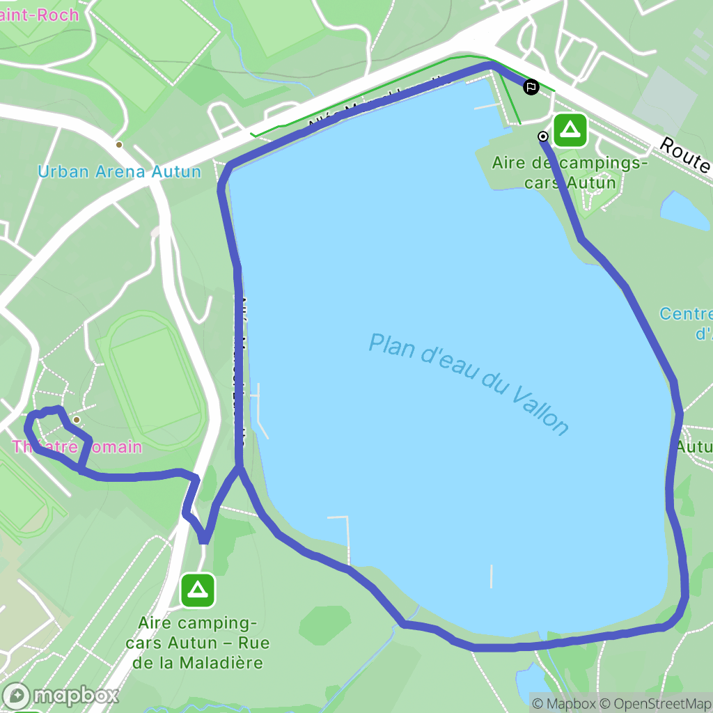 Autun : carte du parcours de randonnée - France