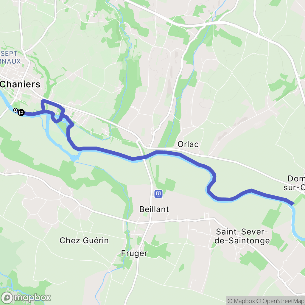 Chaniers : carte du parcours de randonnée - France