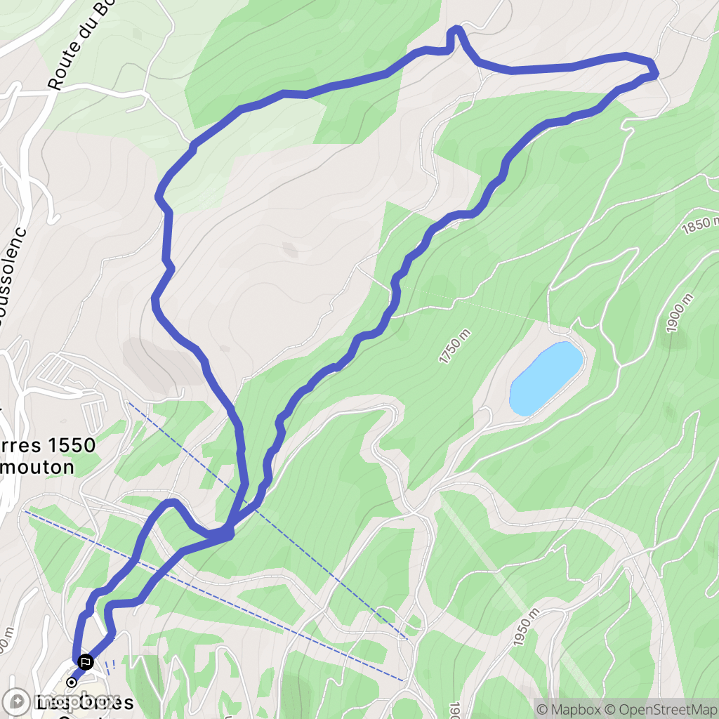 Les Orres : carte du parcours de randonnée - France