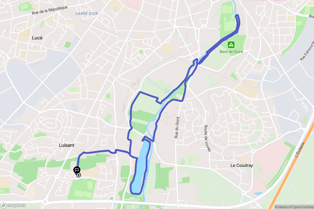 Luisant : carte du parcours de randonnée - France