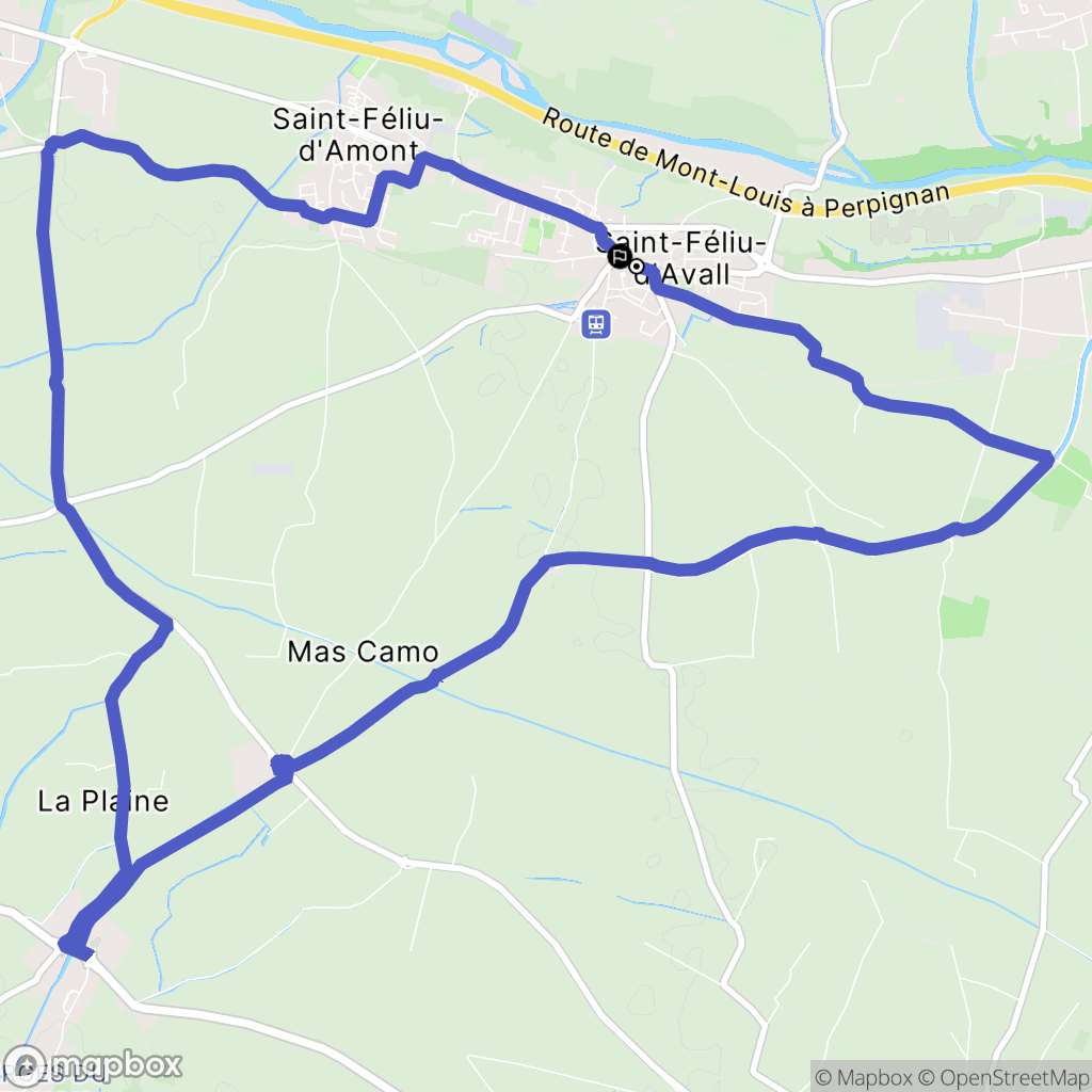 Saint-Féliu-d'Avall : carte du parcours de randonnée - France