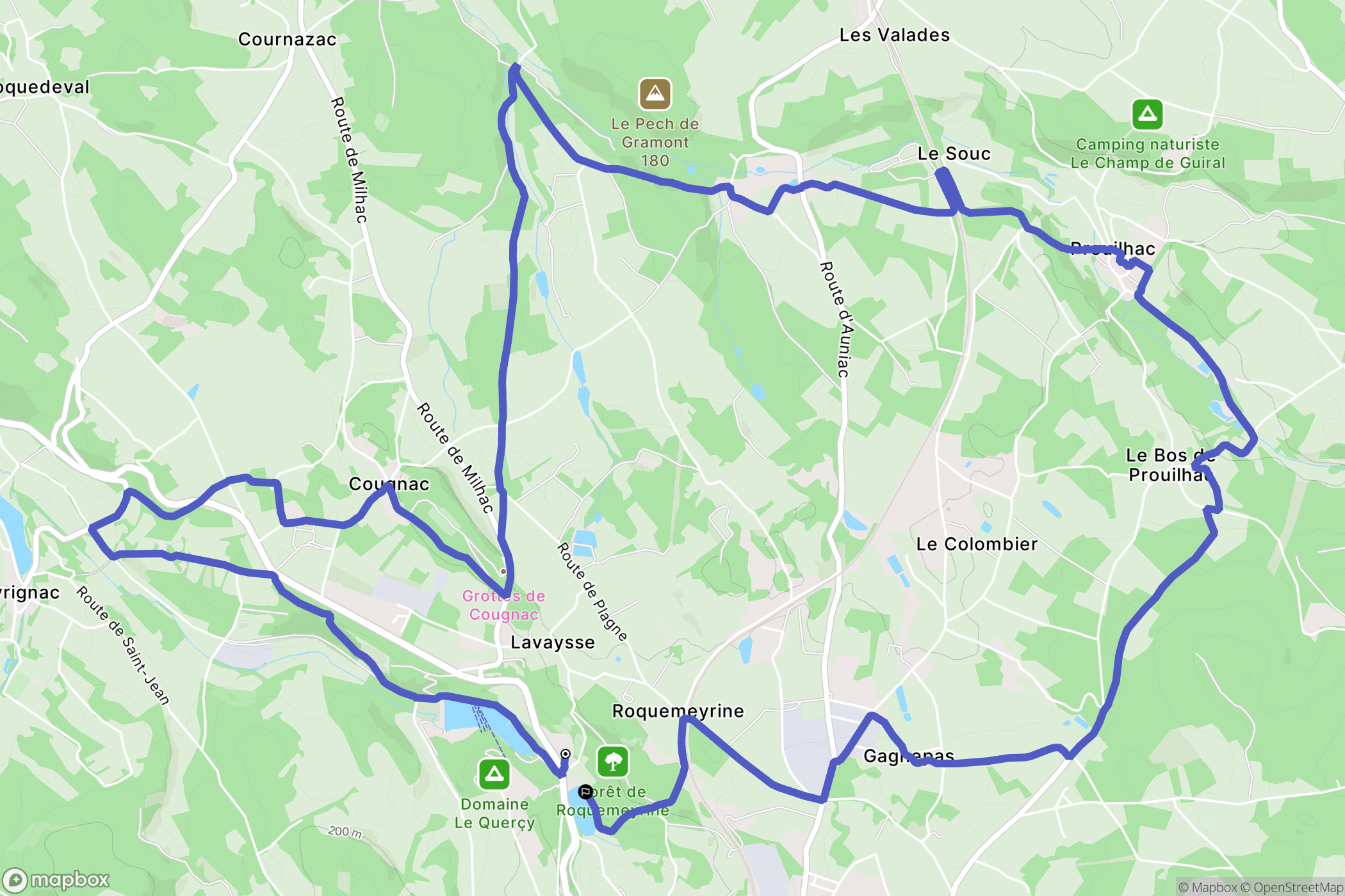 Gourdon: routekaart voor buitenactiviteiten - France