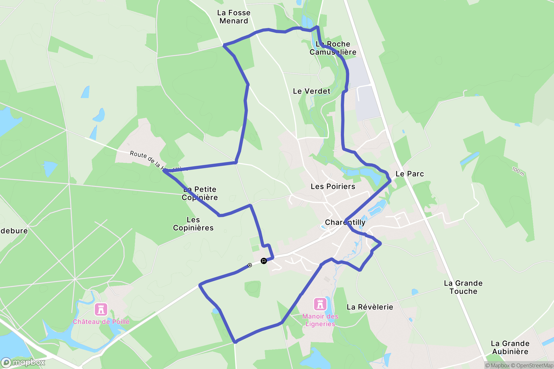 Charentilly : carte du parcours de randonnée - France