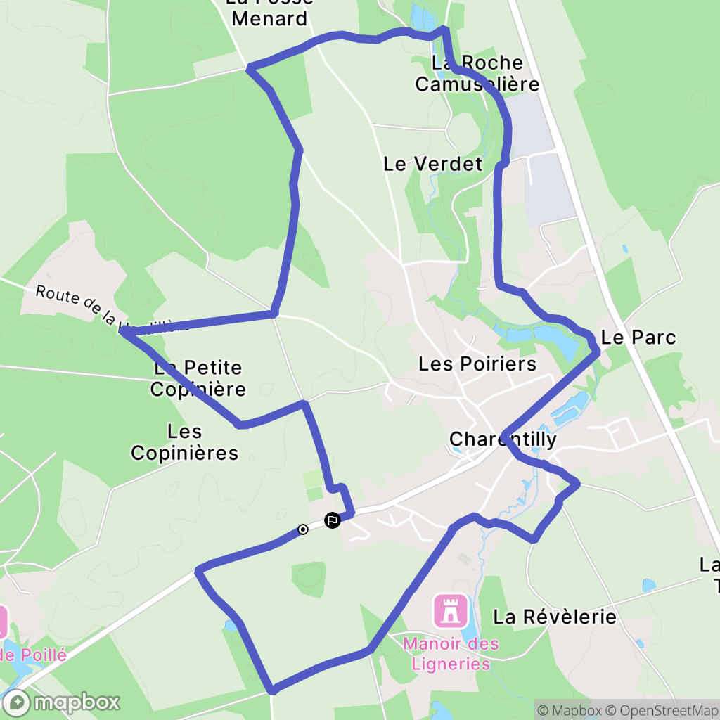 Charentilly : carte du parcours de randonnée - France
