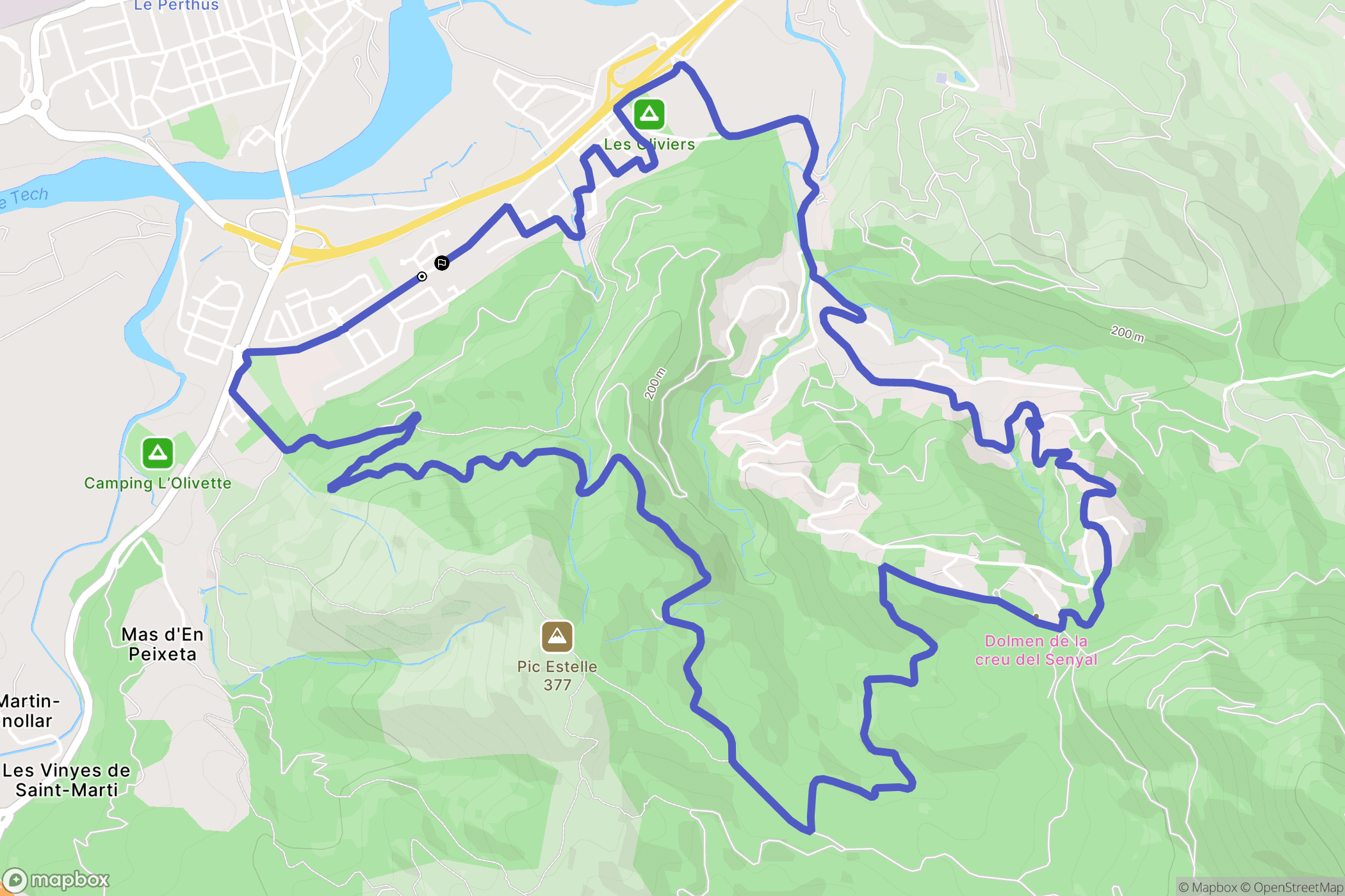 Le Boulou : carte du parcours de randonnée - France