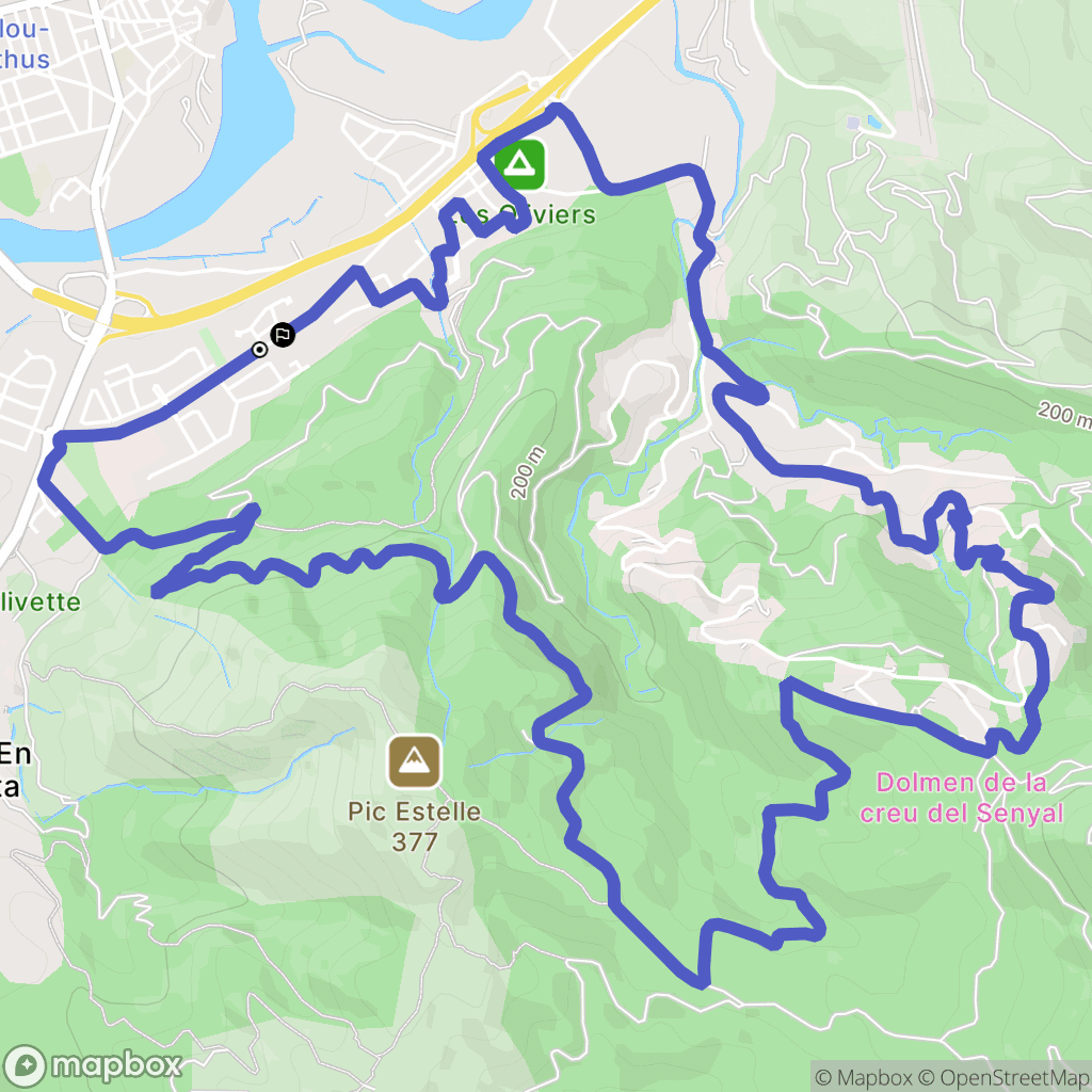 Le Boulou : carte du parcours de randonnée - France