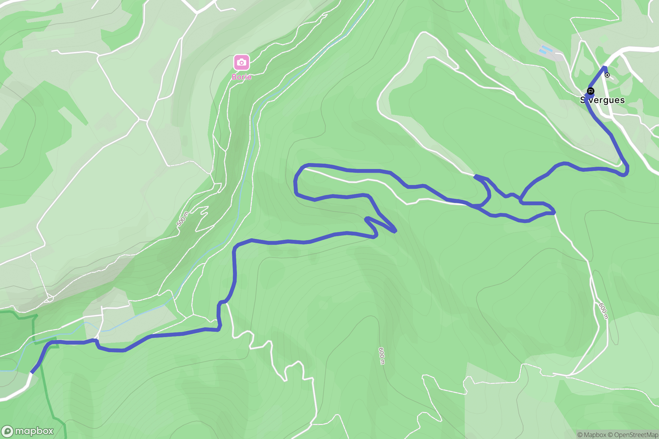 Sivergues : carte du parcours de randonnée - France