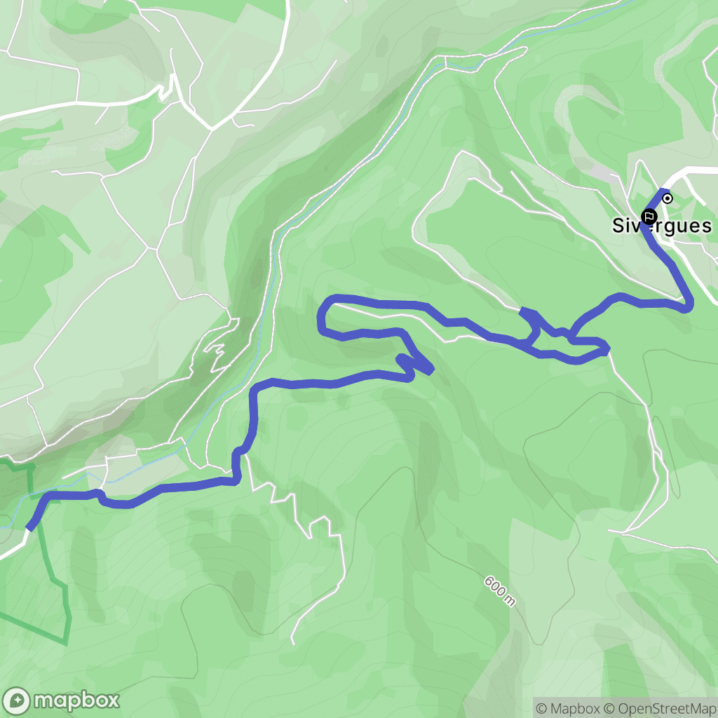 Sivergues : carte du parcours de randonnée - France
