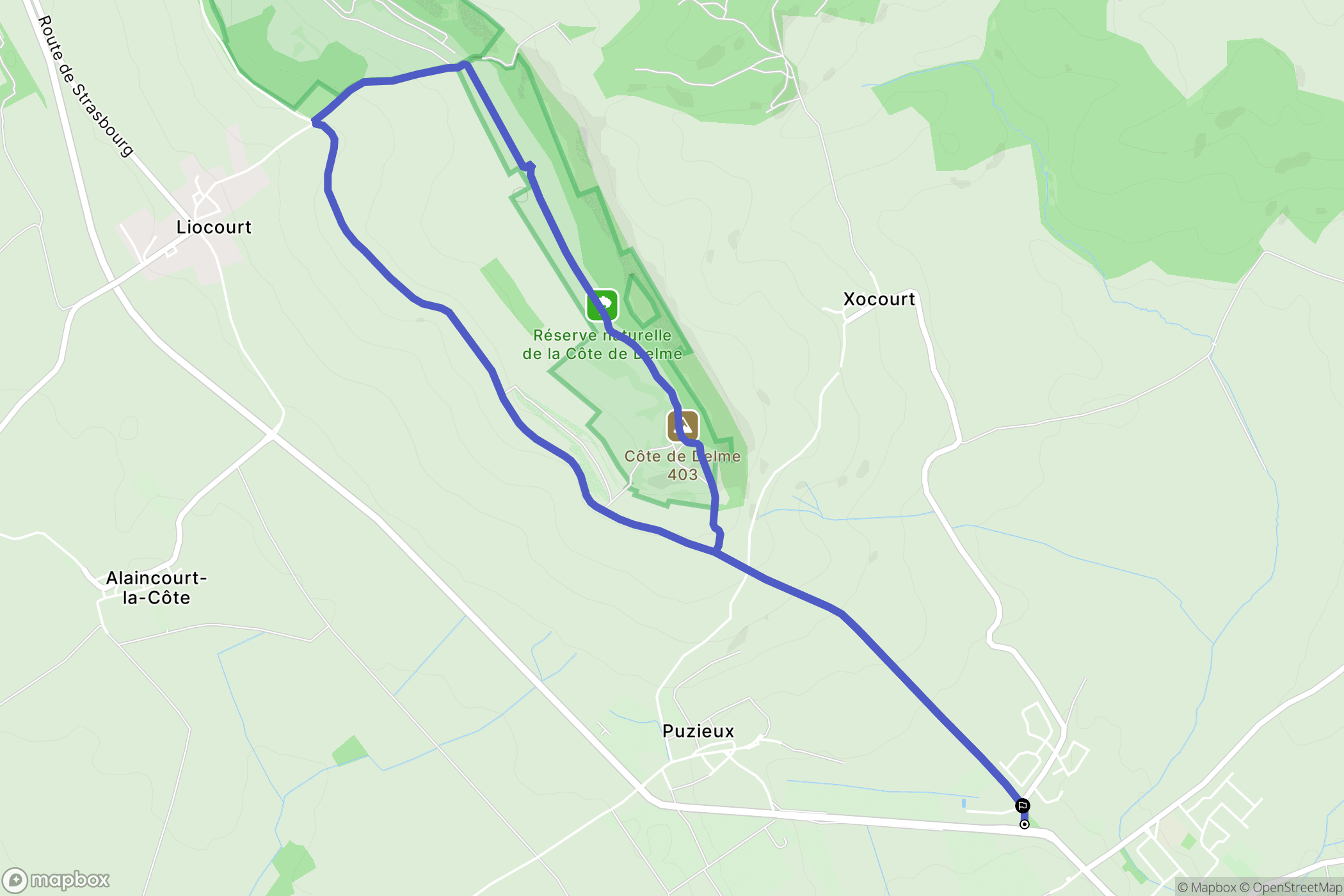 Delme : carte du parcours de randonnée - France