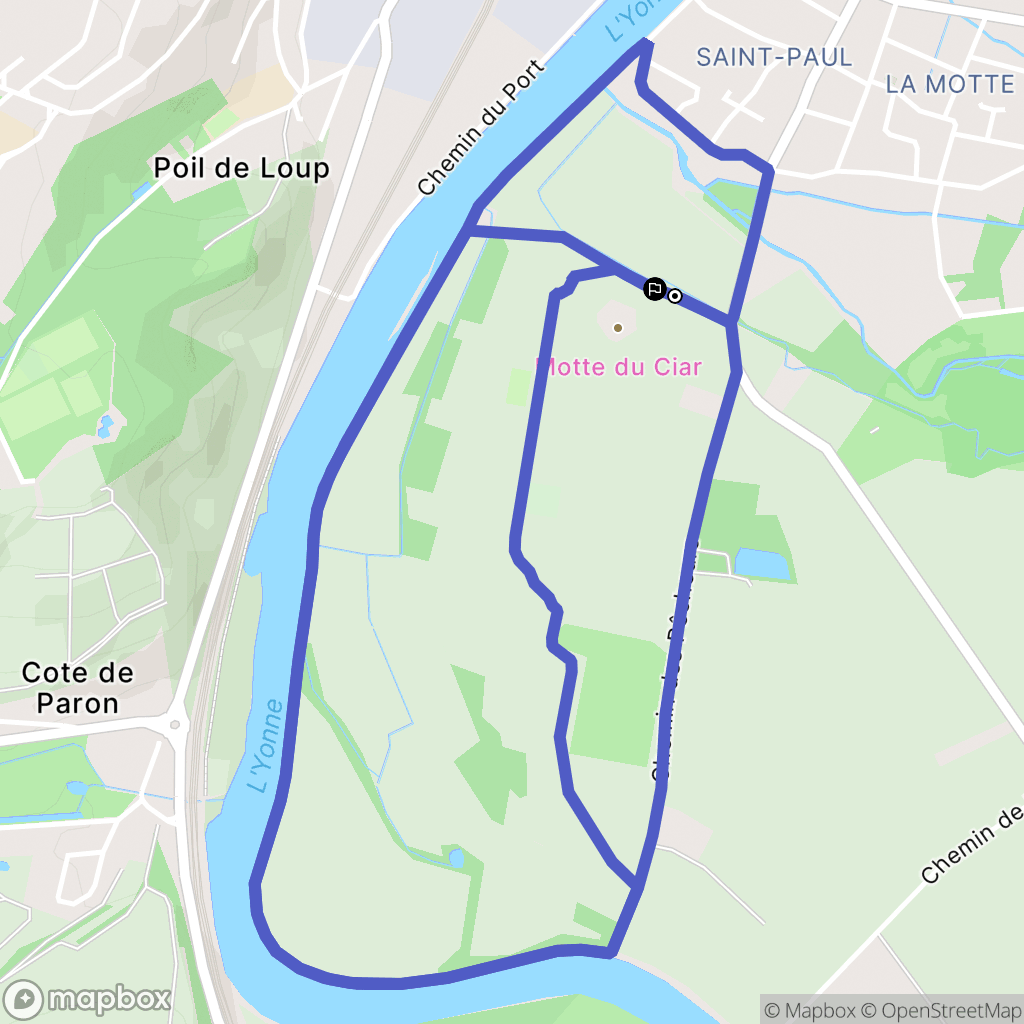 Sens : carte du parcours de randonnée - France