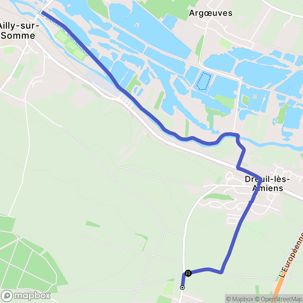 Saveuse : carte du parcours de randonnée - France