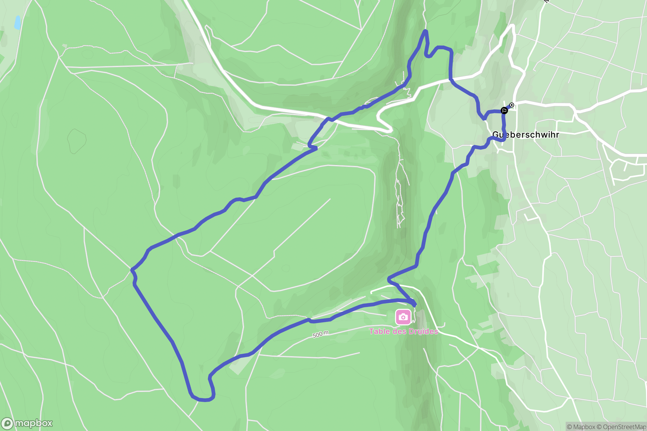 Gueberschwihr : carte du parcours de randonnée - France