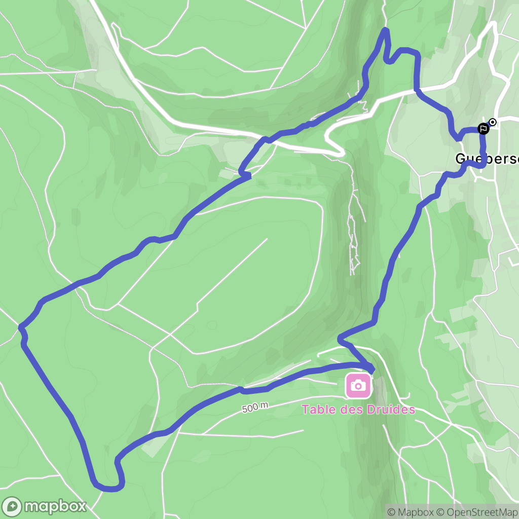Gueberschwihr : carte du parcours de randonnée - France
