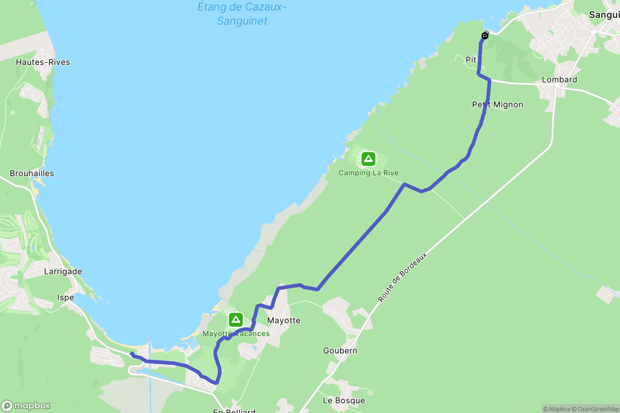 Sanguinet : carte du parcours de randonnée - France