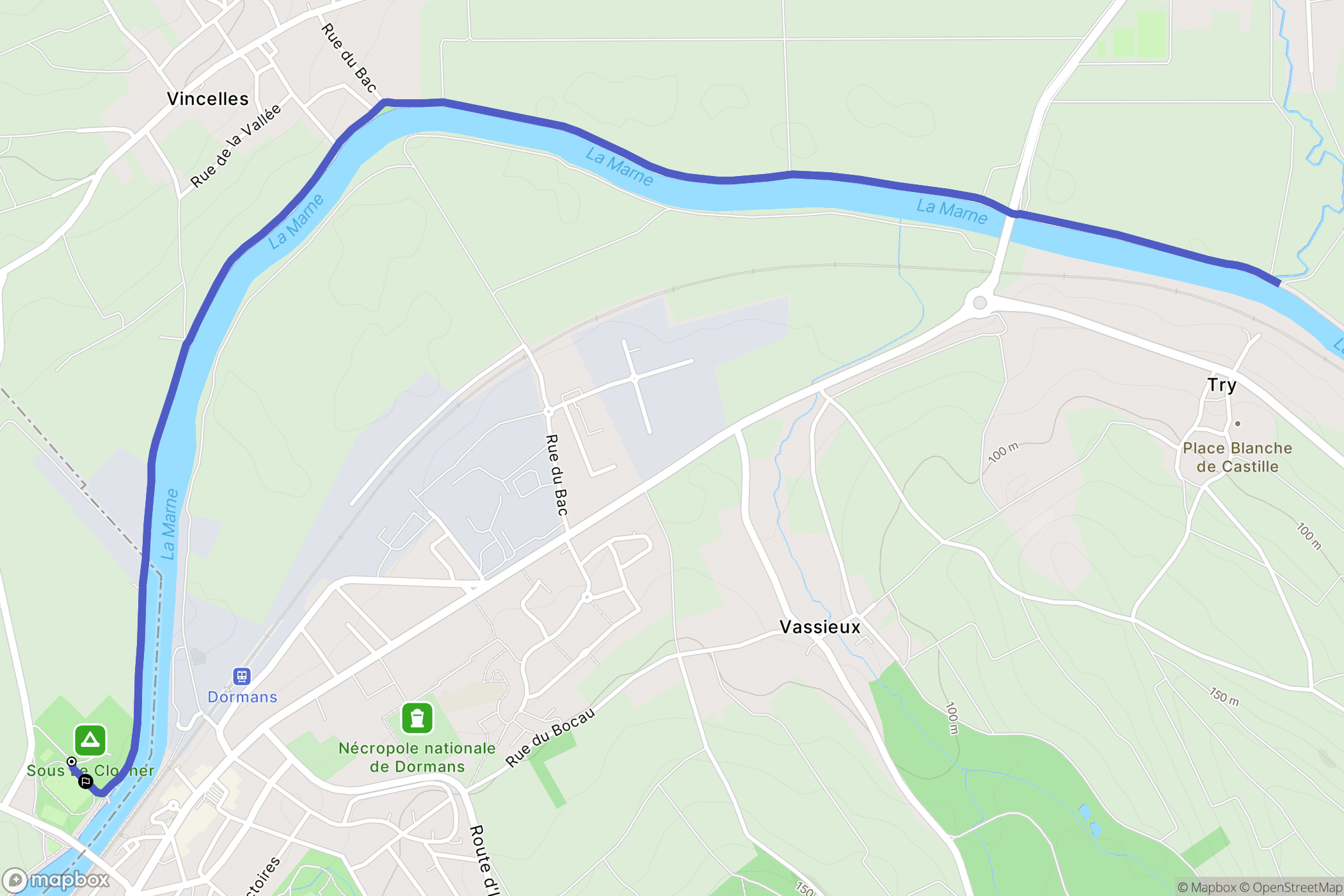 Trélou-sur-Marne : carte du parcours de randonnée - France