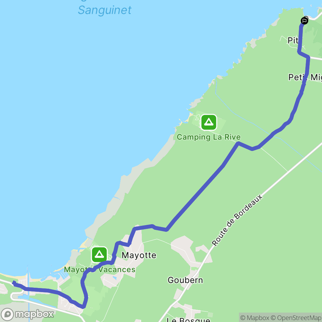 Sanguinet : carte du parcours de randonnée - France