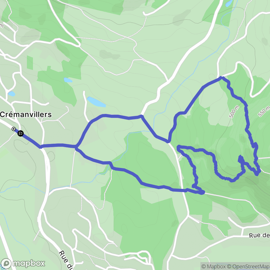 Crémanvillers : carte du parcours de randonnée - France