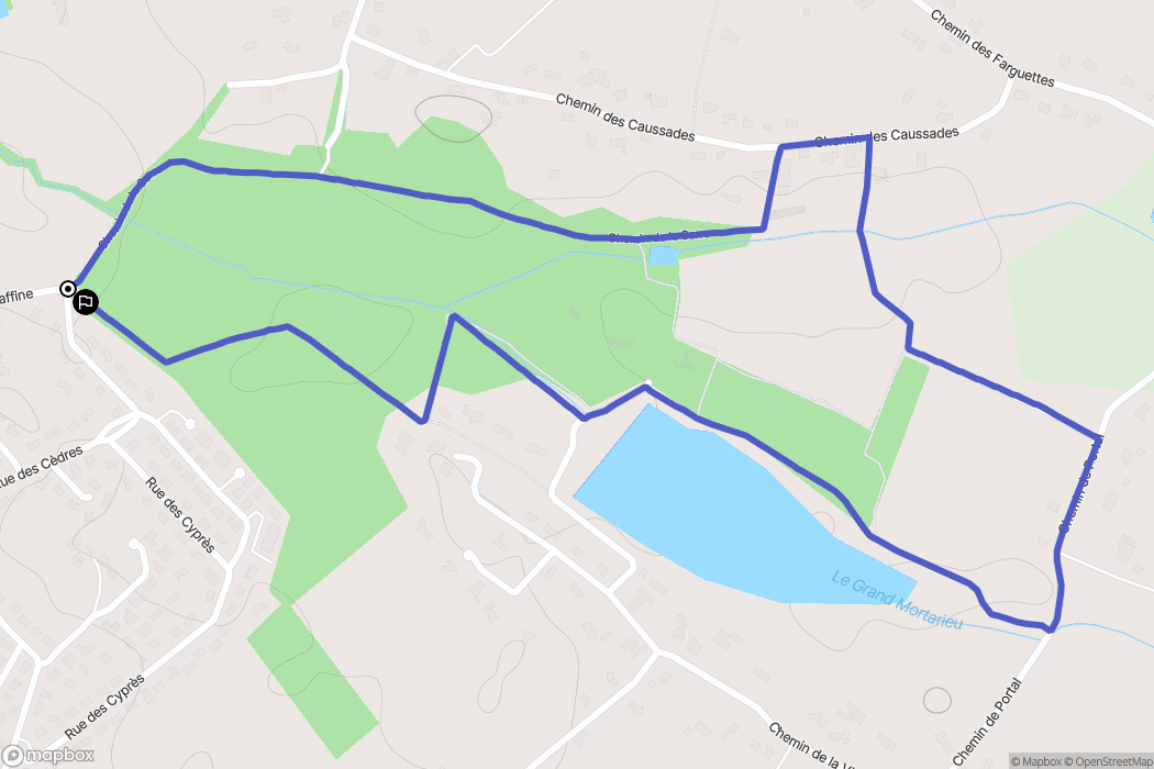Montauban : carte du parcours de randonnée - France
