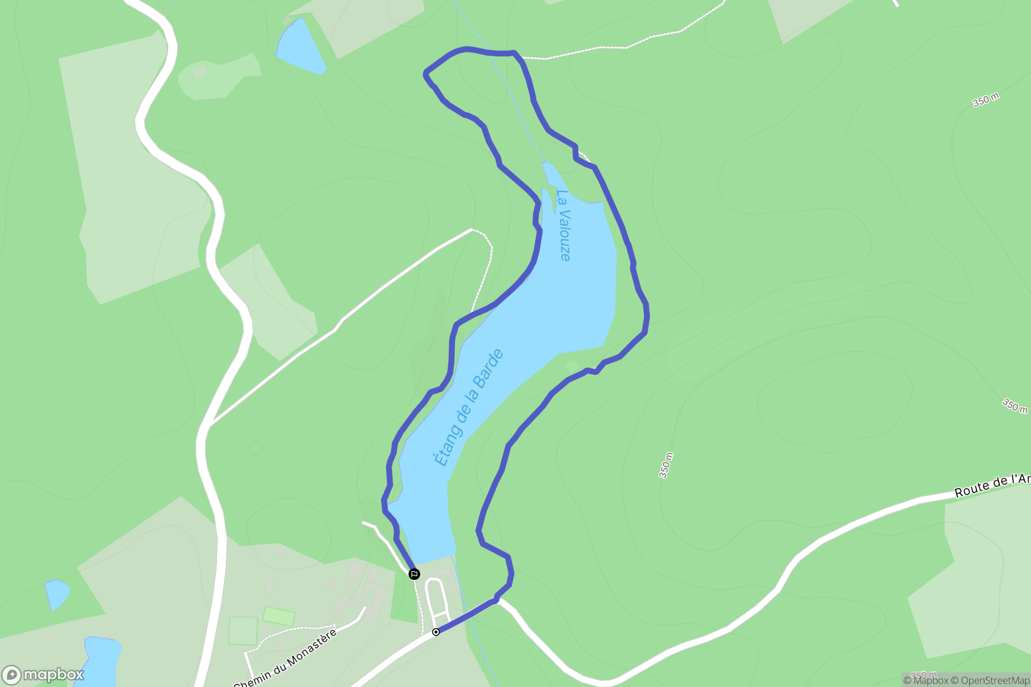La Coquille : carte du parcours de randonnée - France