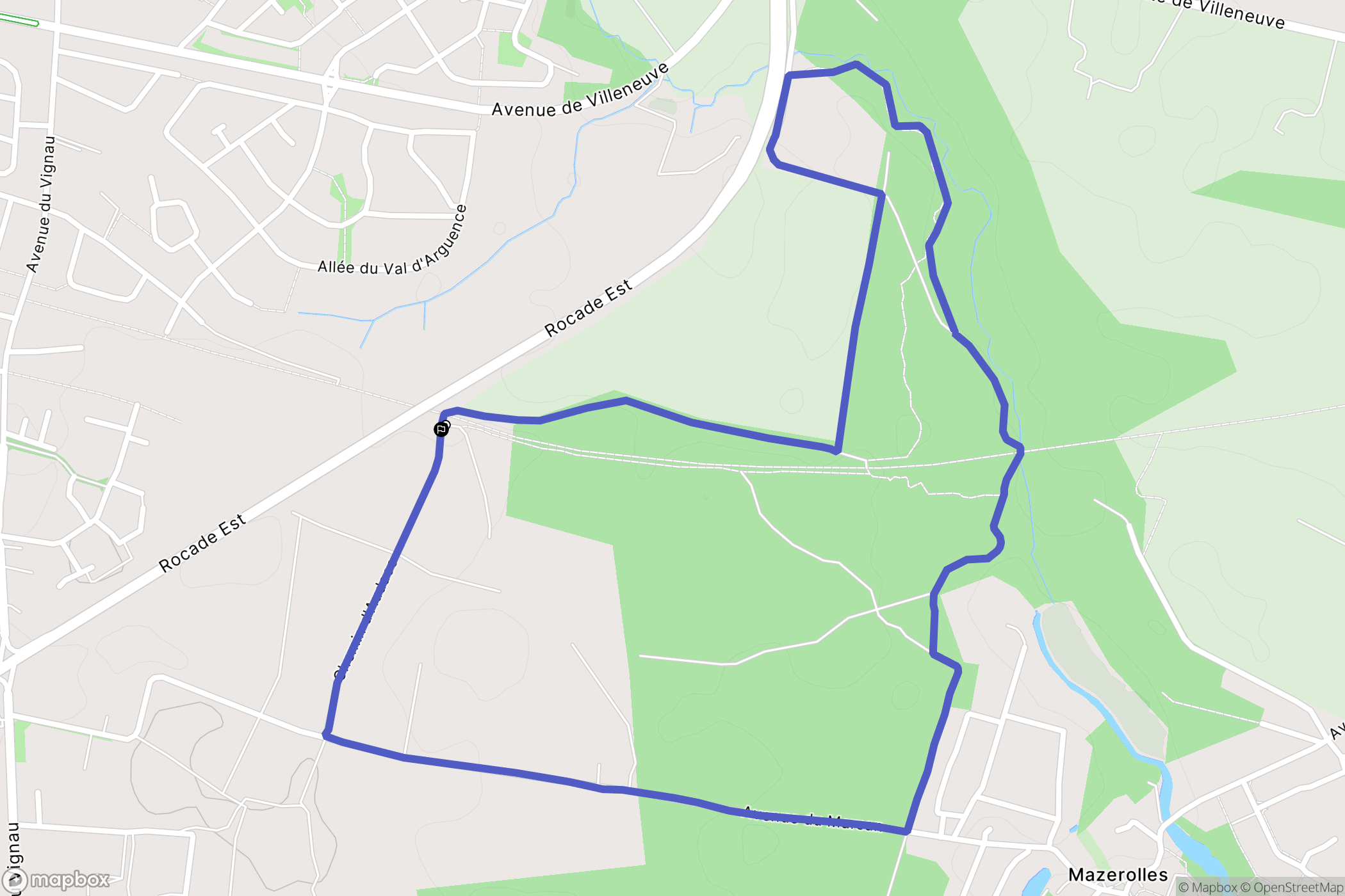 Mazerolles : carte du parcours de randonnée - France