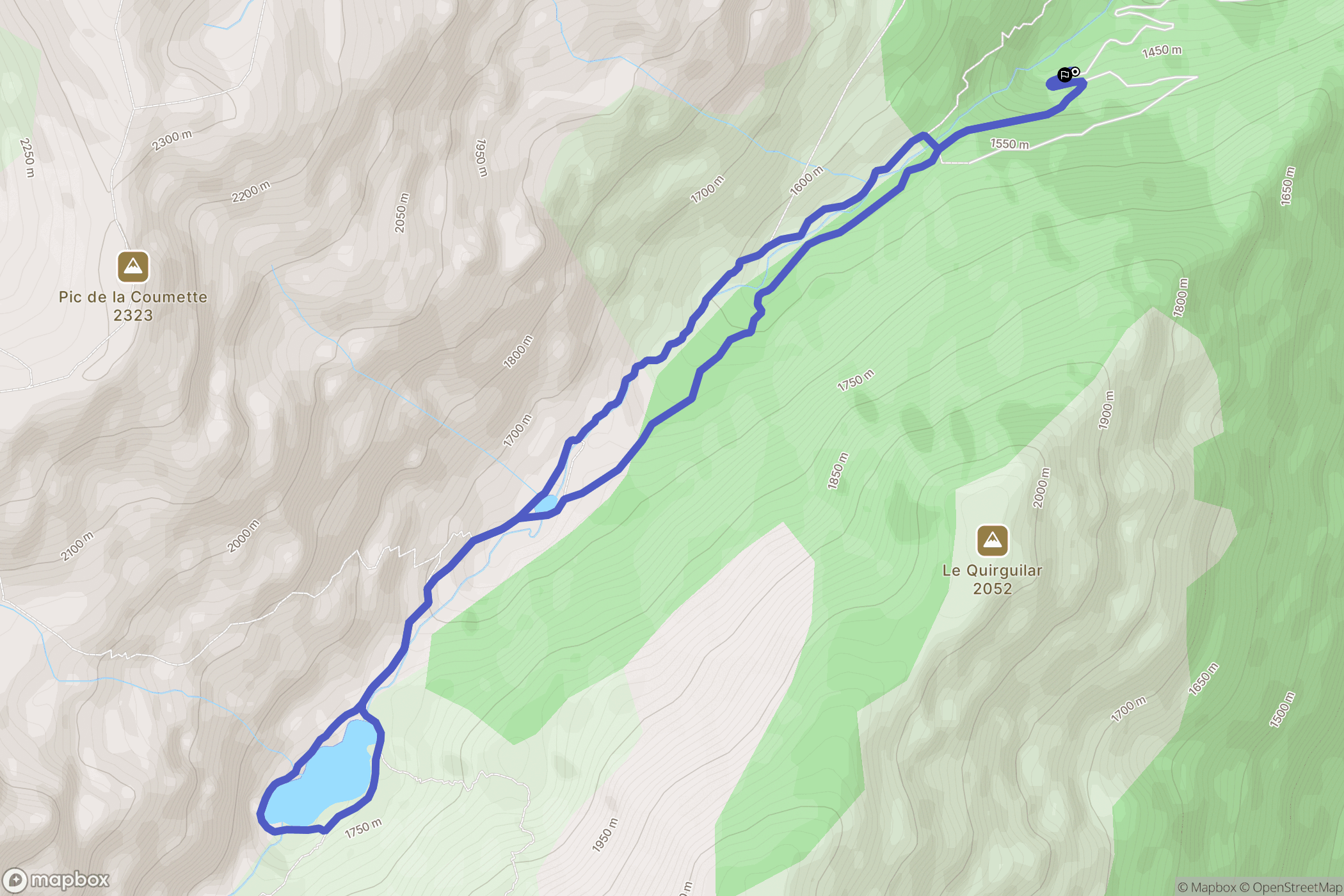 Mérens-les-Vals : carte du parcours de randonnée - France