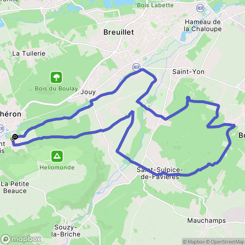 Saint-Chéron : carte du parcours de randonnée - France