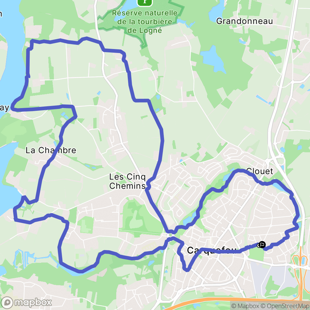 Carquefou : carte du parcours de randonnée - France