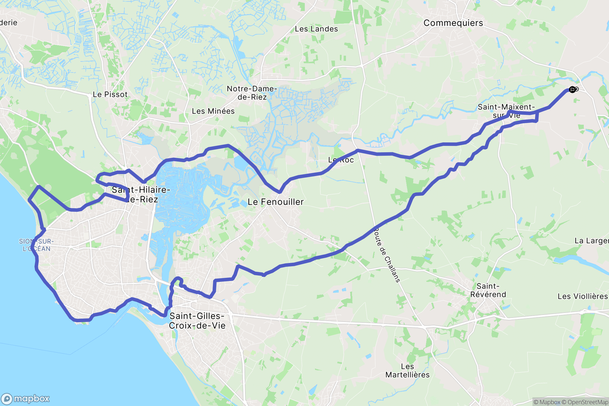 Saint-Maixent-sur-Vie : carte du parcours de randonnée - France