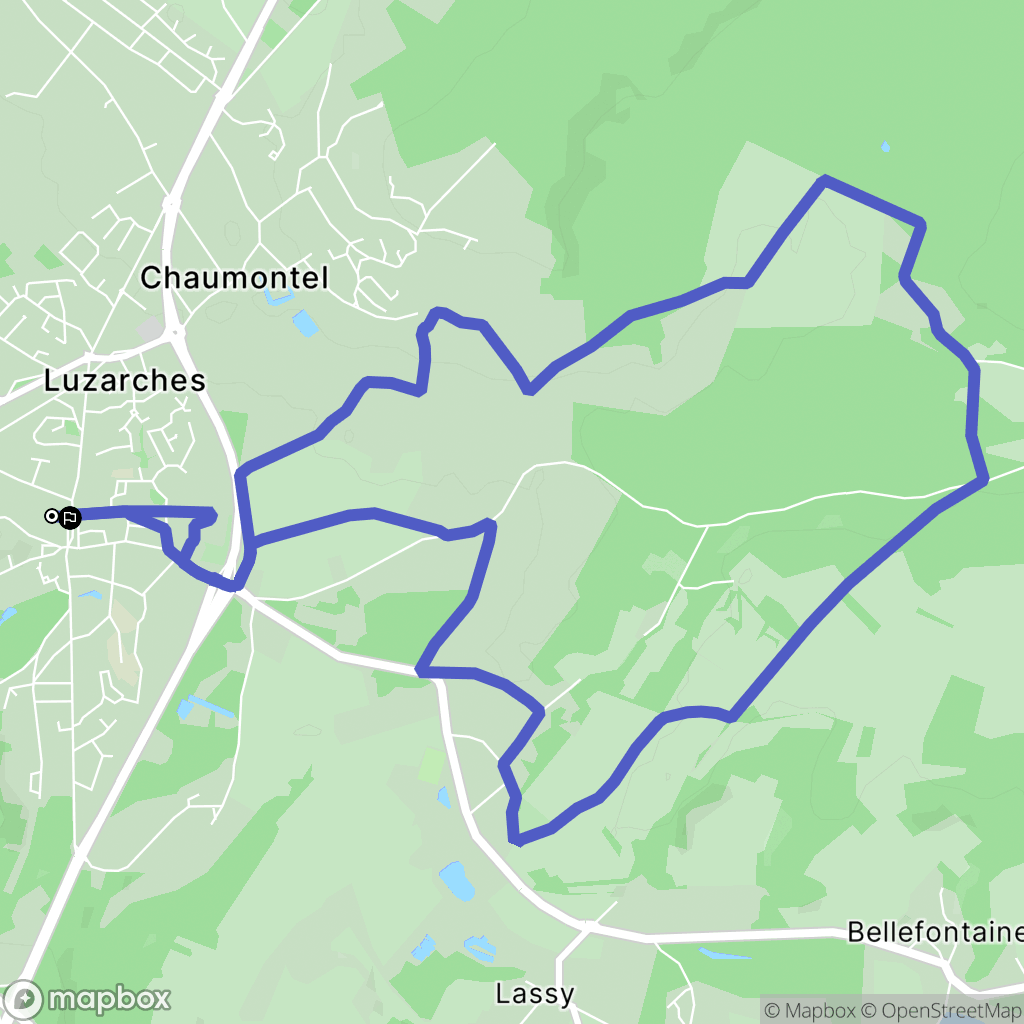 Luzarches : carte du parcours de randonnée - France