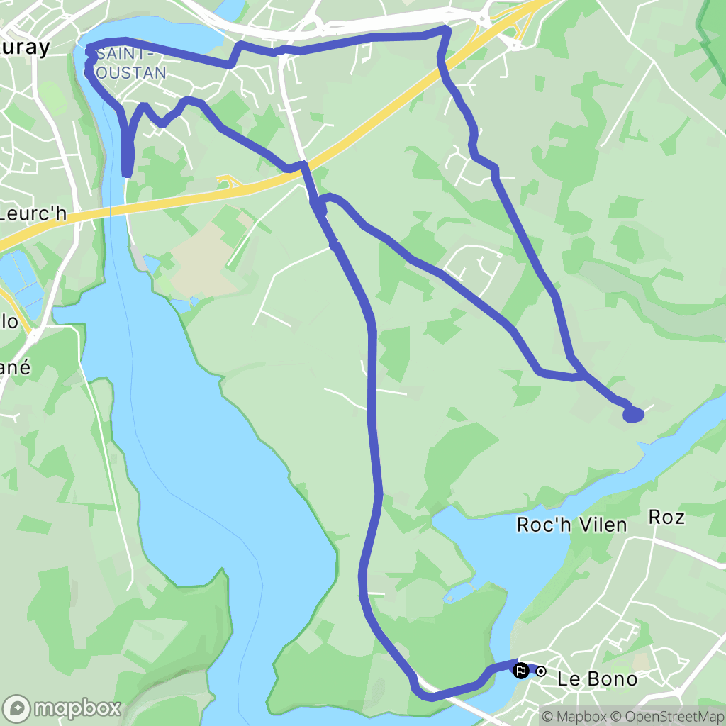 Bono : carte du parcours de randonnée - France