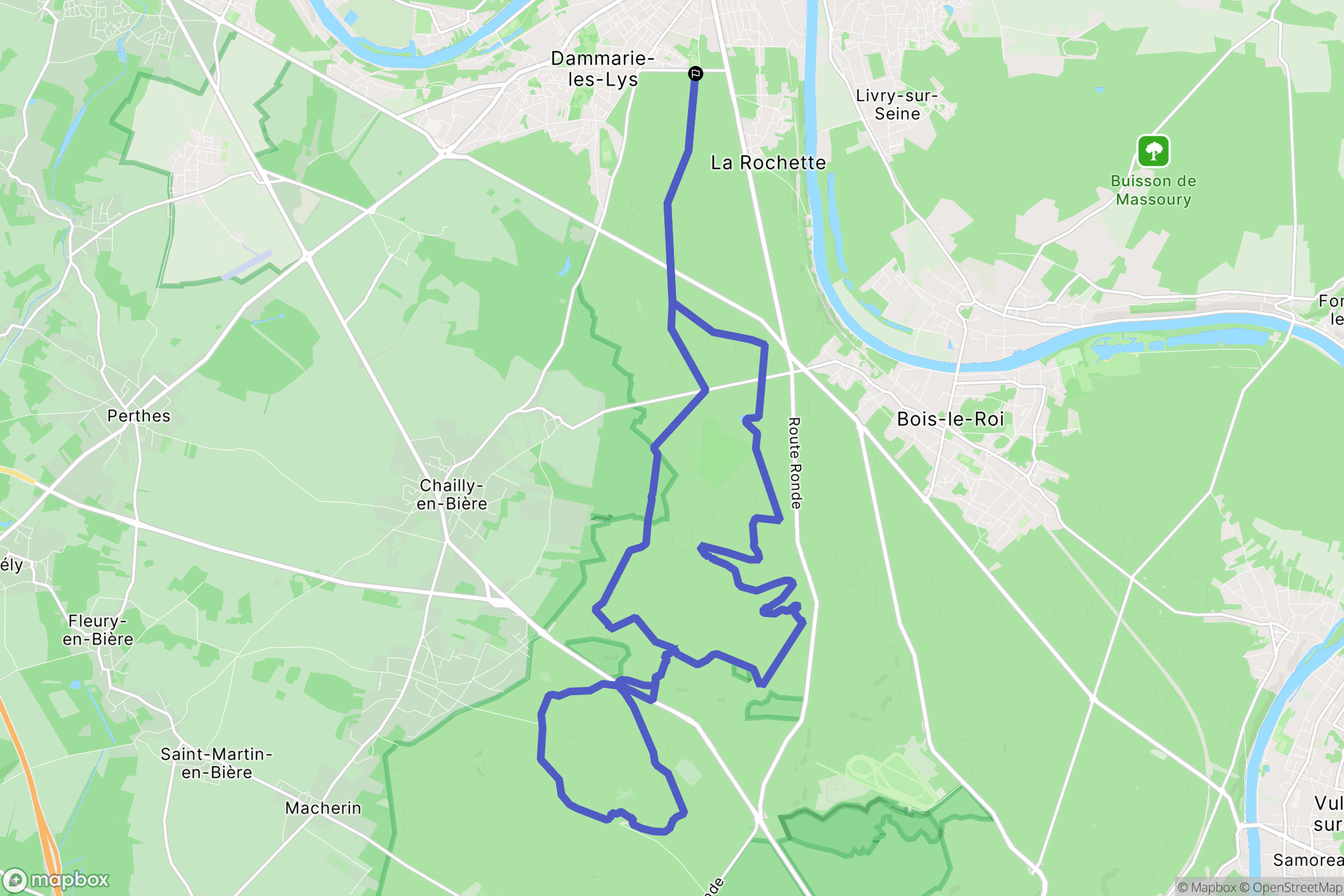 Dammarie-les-Lys : carte du parcours de randonnée - France