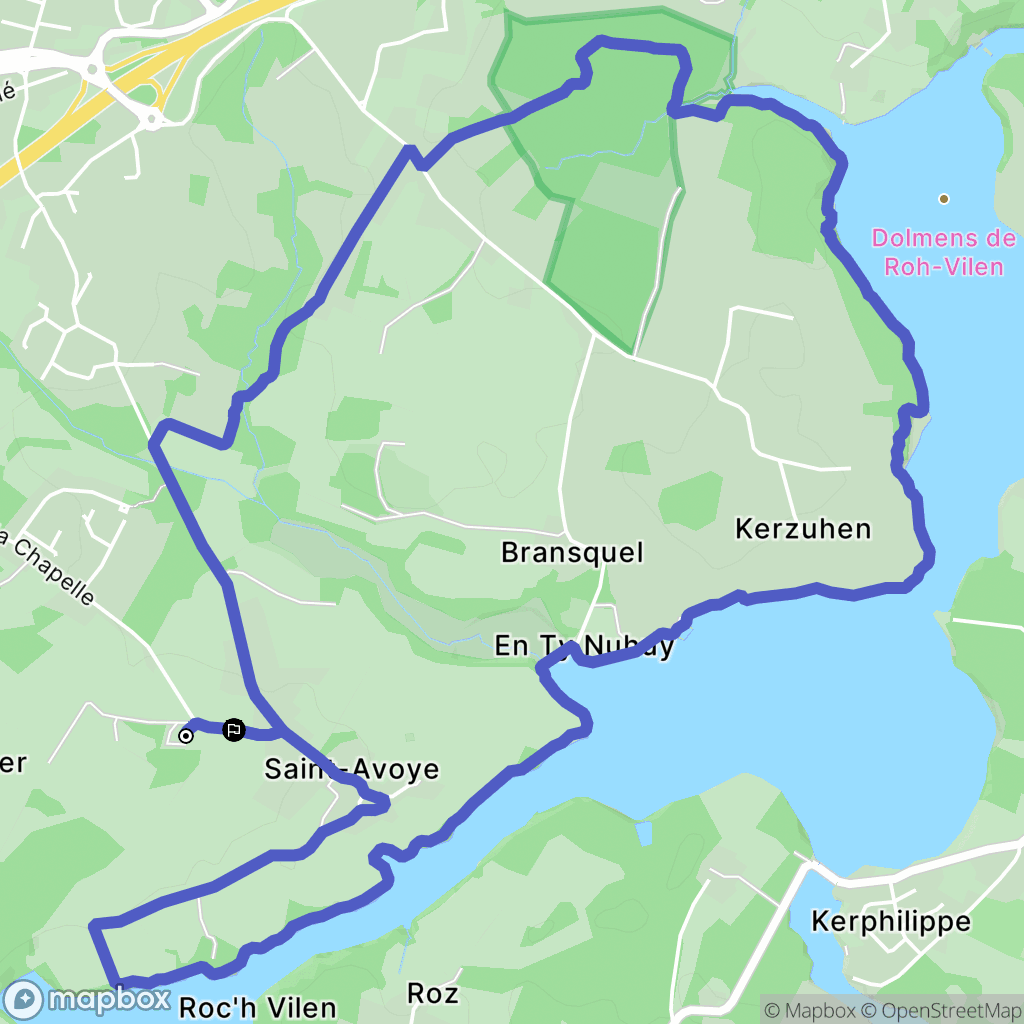 Pluneret : carte du parcours de randonnée - France