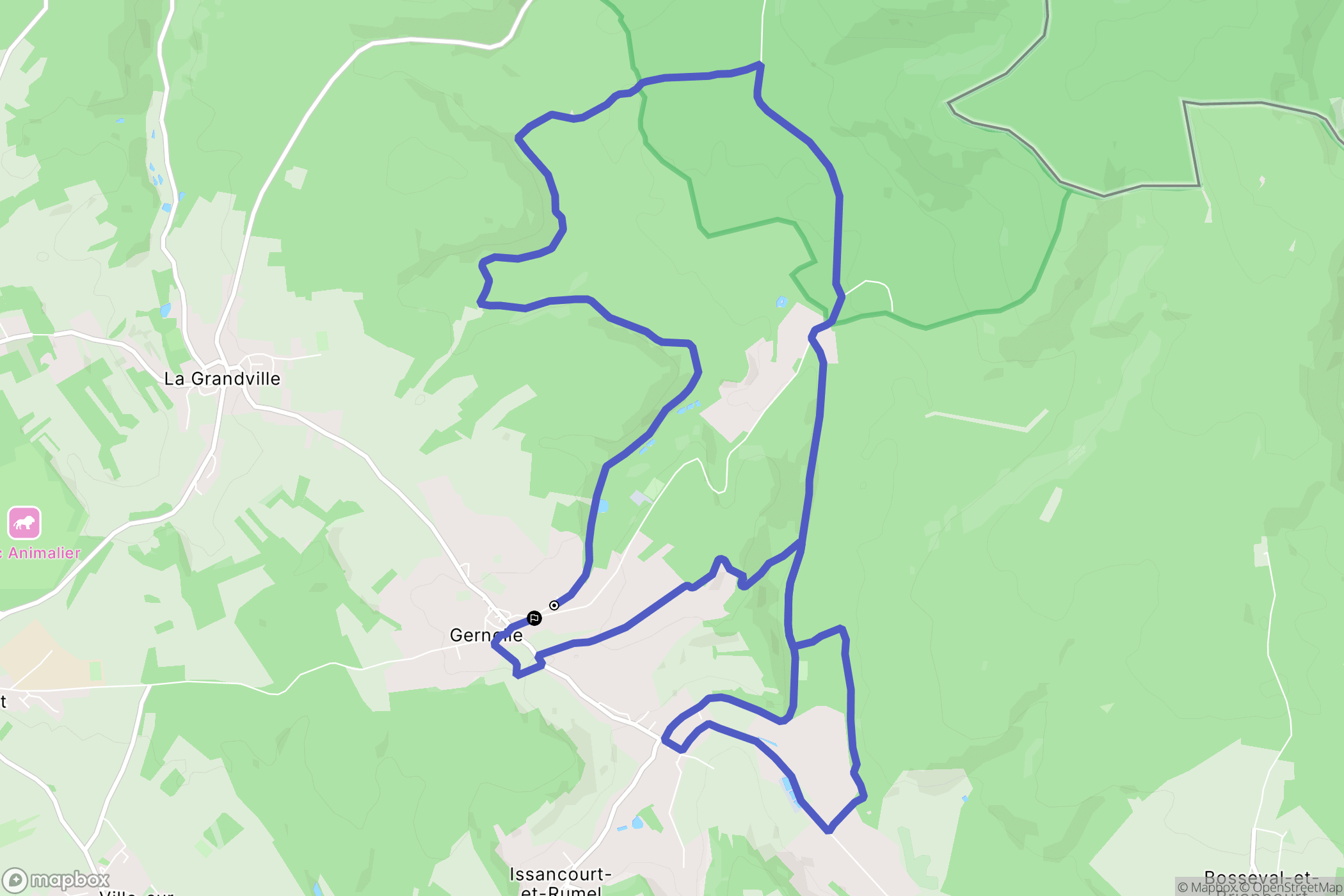 Gernelle : carte du parcours de randonnée - France