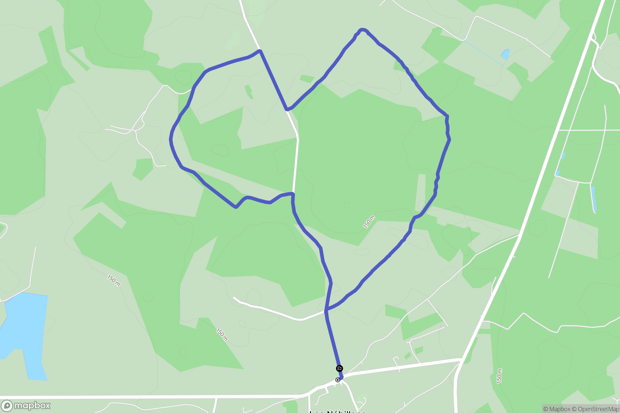 Rivarennes : carte du parcours de randonnée - France