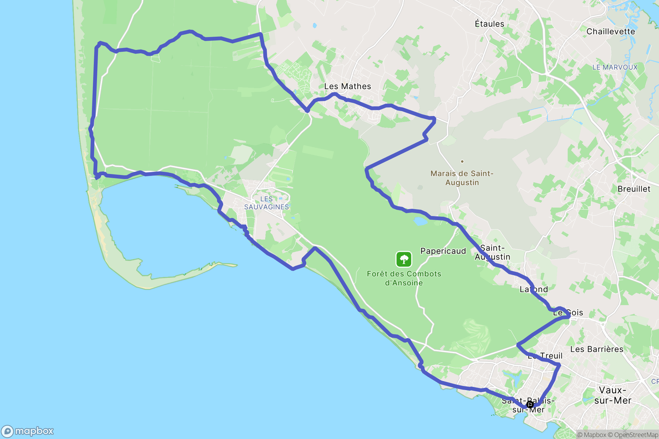 Saint-Palais-sur-Mer : carte du parcours de randonnée - France