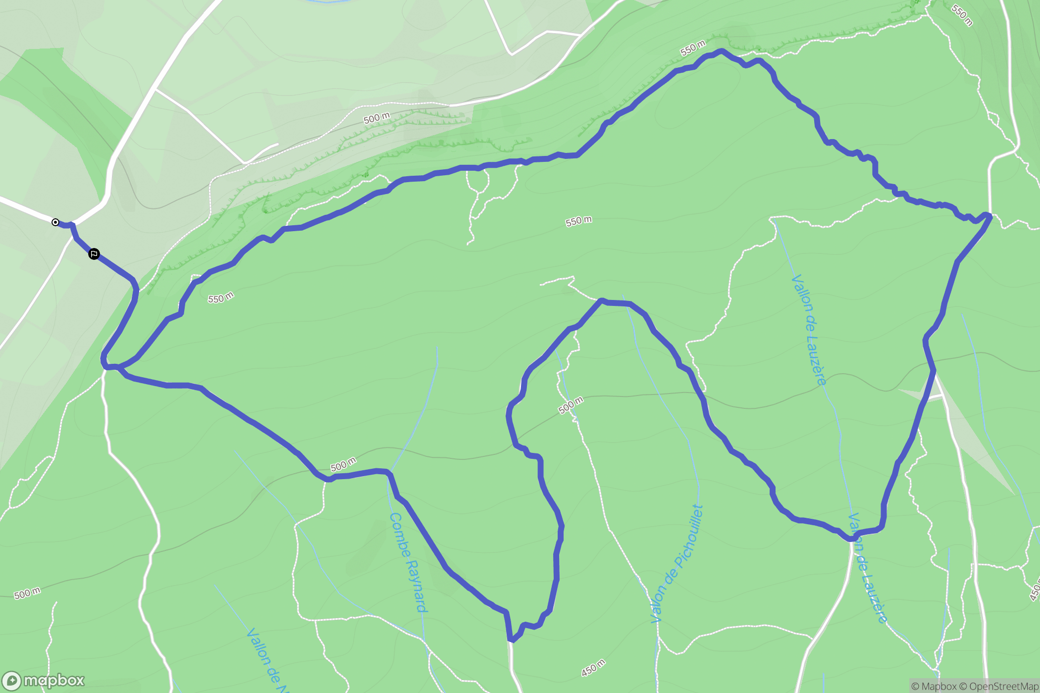 Lioux : carte du parcours de randonnée - France