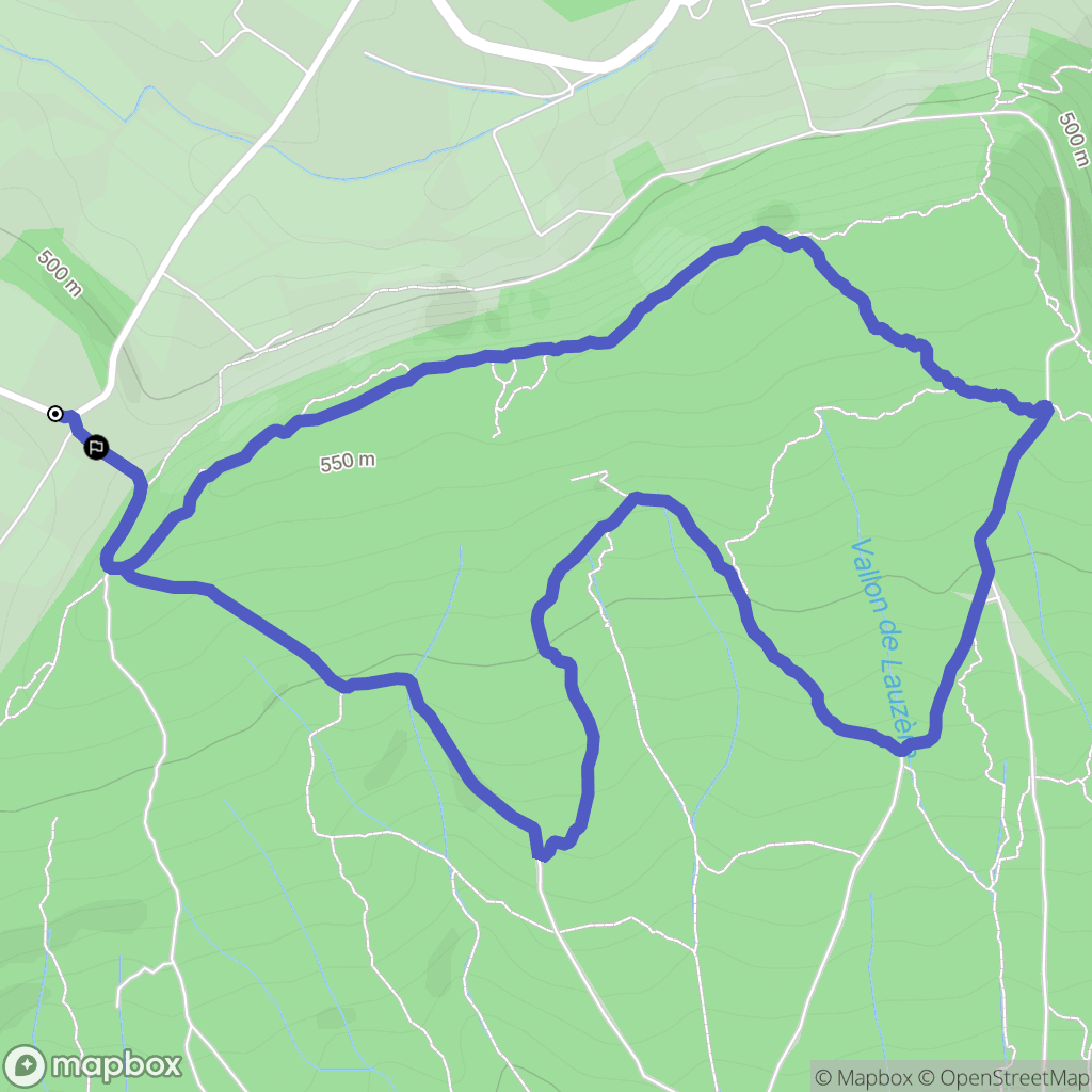 Lioux : carte du parcours de randonnée - France