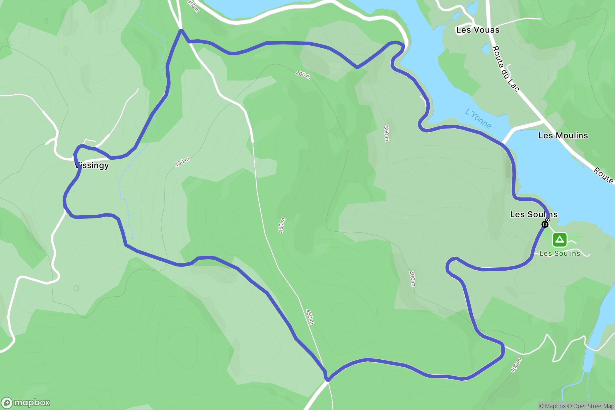 Corancy : carte du parcours de randonnée - France