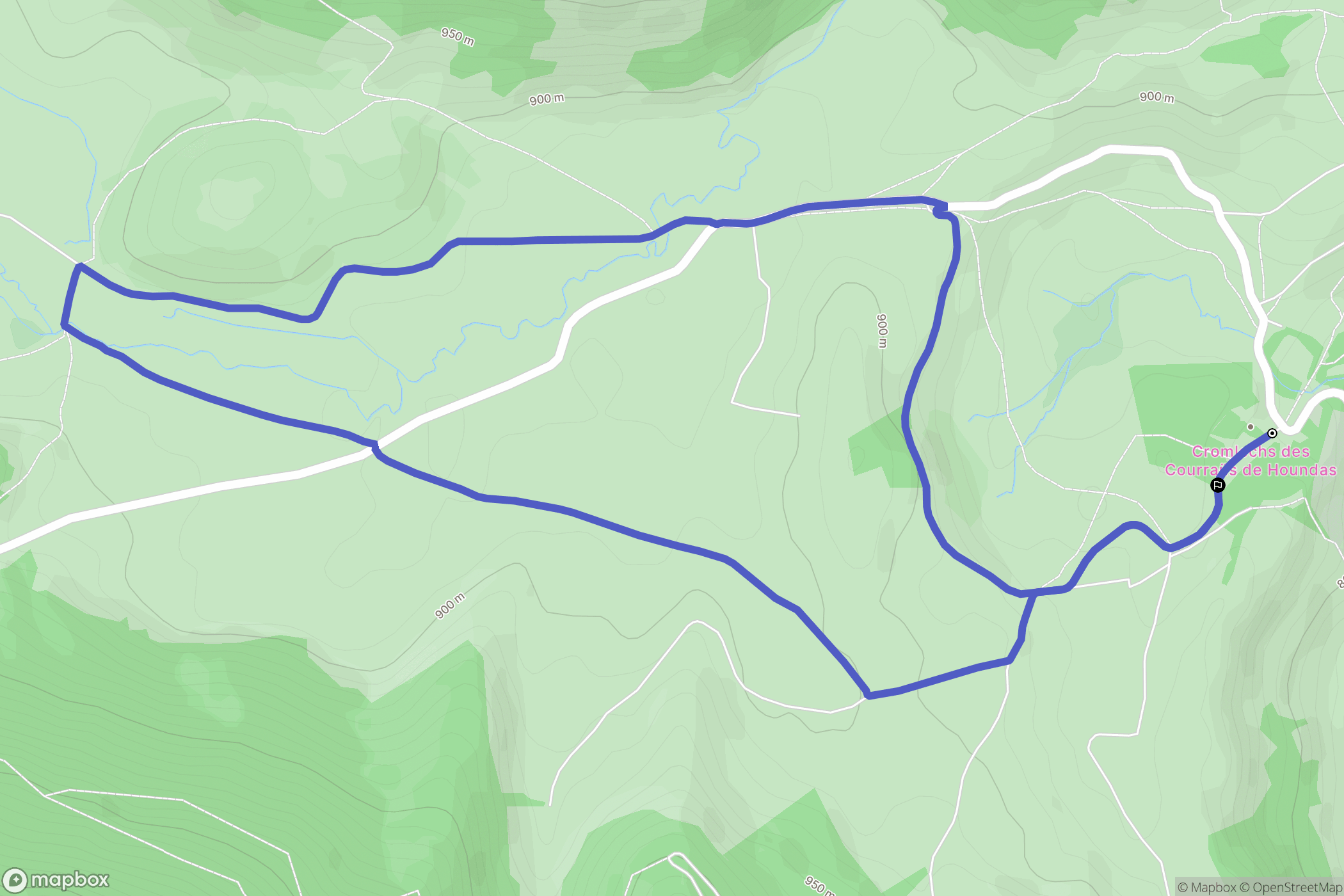 Bilhères : carte du parcours de randonnée - France