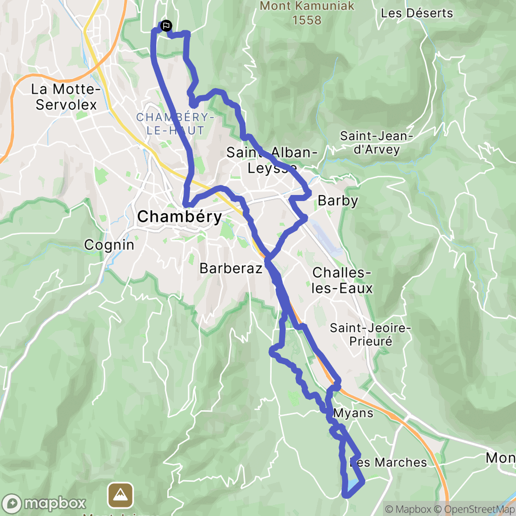 Sonnaz : carte du parcours de randonnée - France