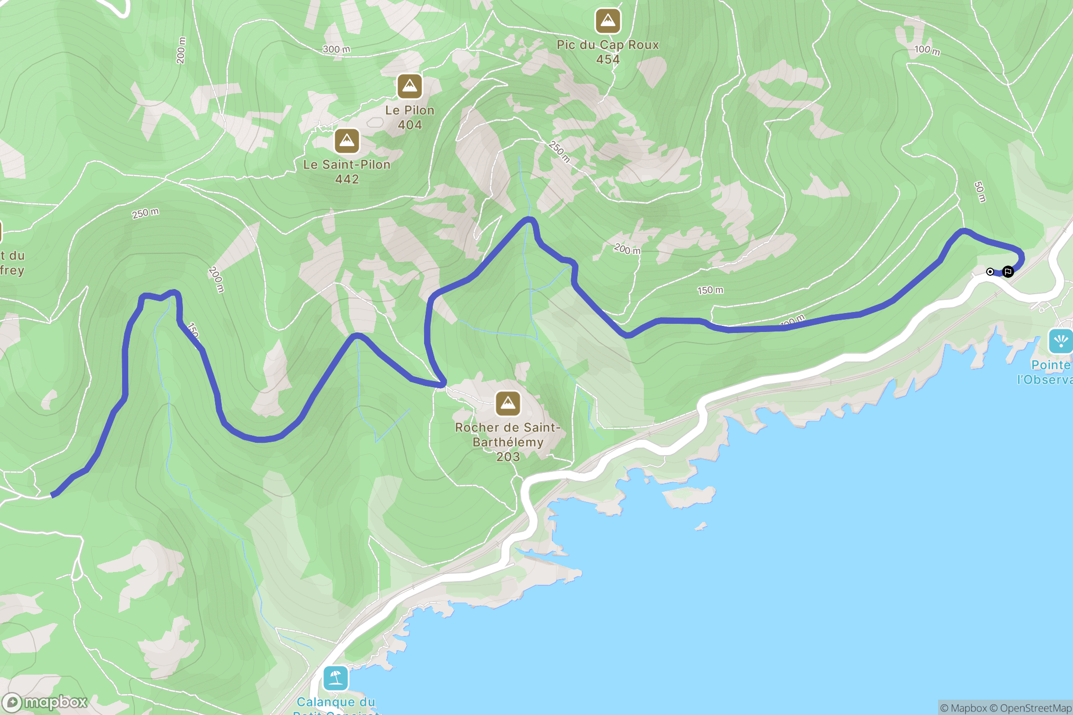 Saint-Raphaël : carte du parcours de randonnée - France