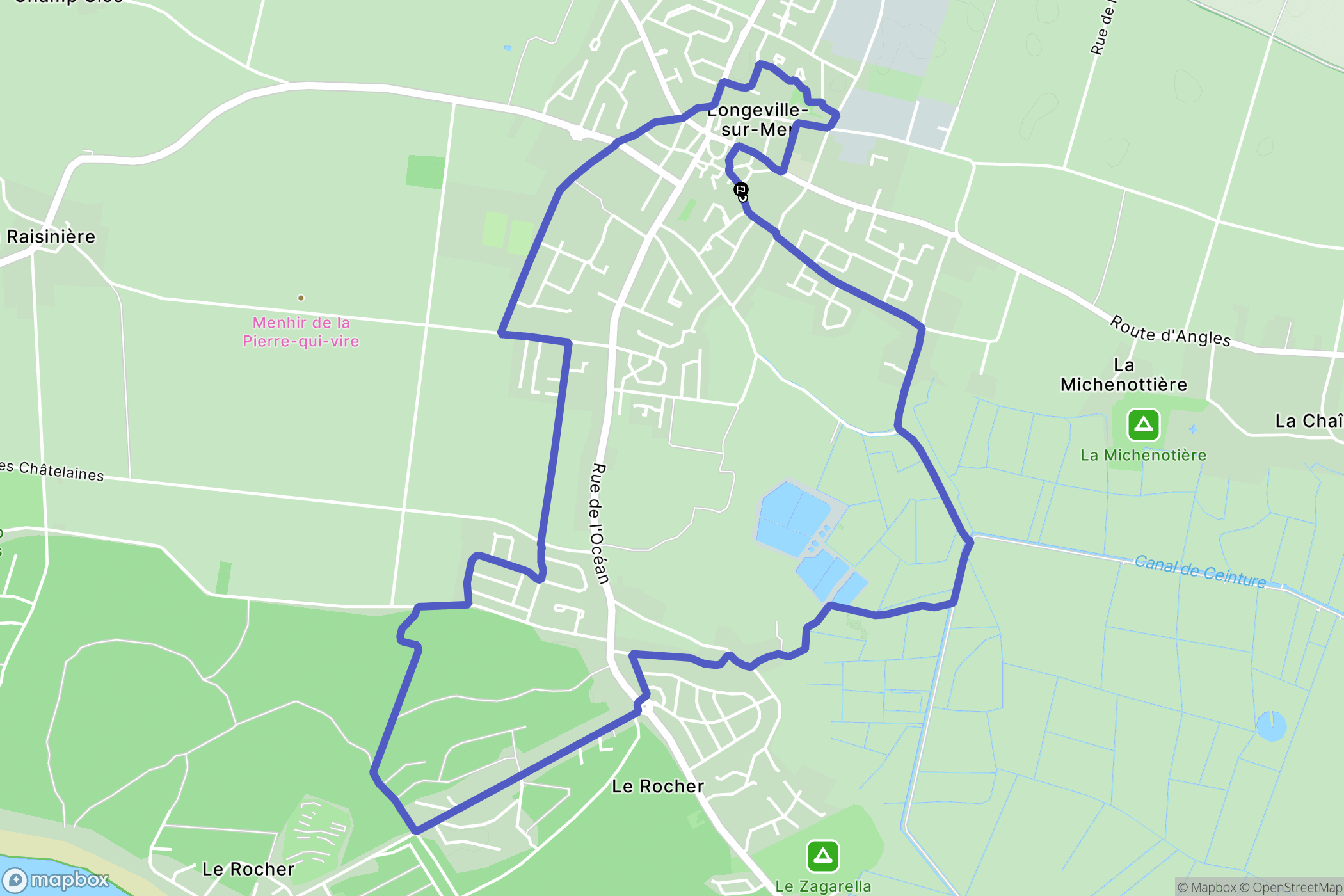 Longeville-sur-Mer : carte du parcours de randonnée - France