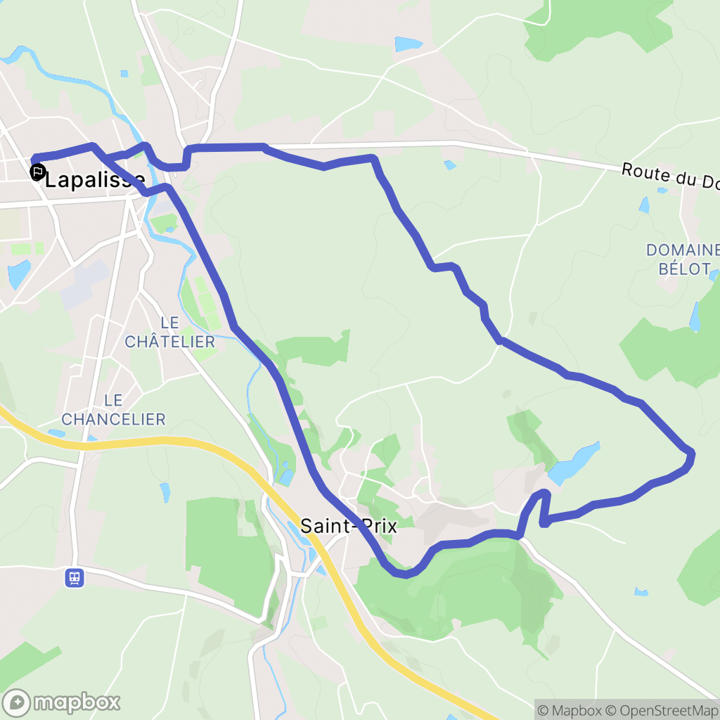Lapalisse : carte du parcours de randonnée - France